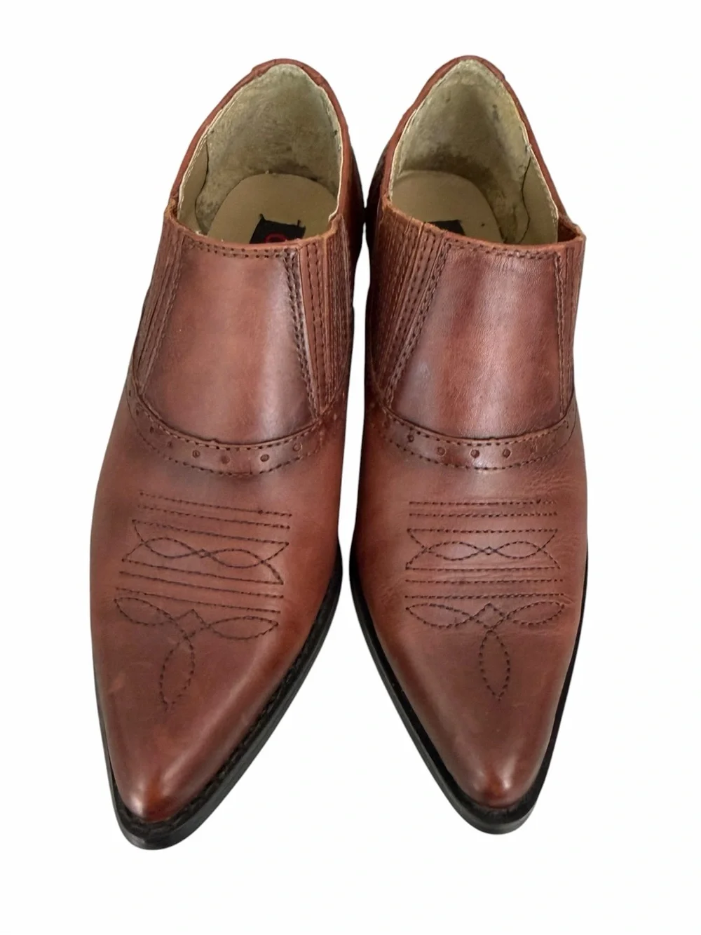 Dingo Ankle Boots Womens 6.5 Leather Low Western Brown